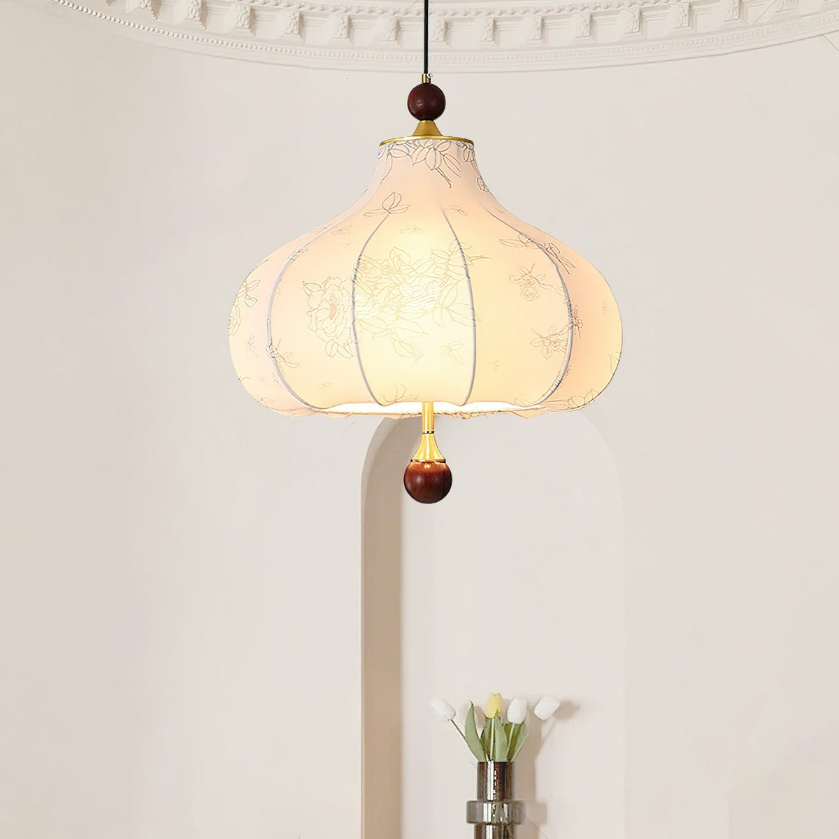 Favian Vintage-Holz-Pendelleuchte