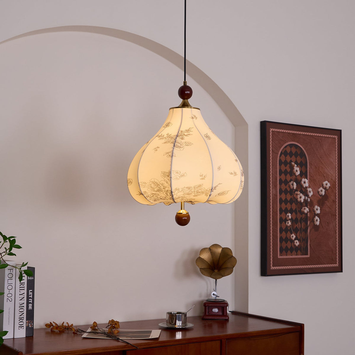 Favian Vintage-Holz-Pendelleuchte