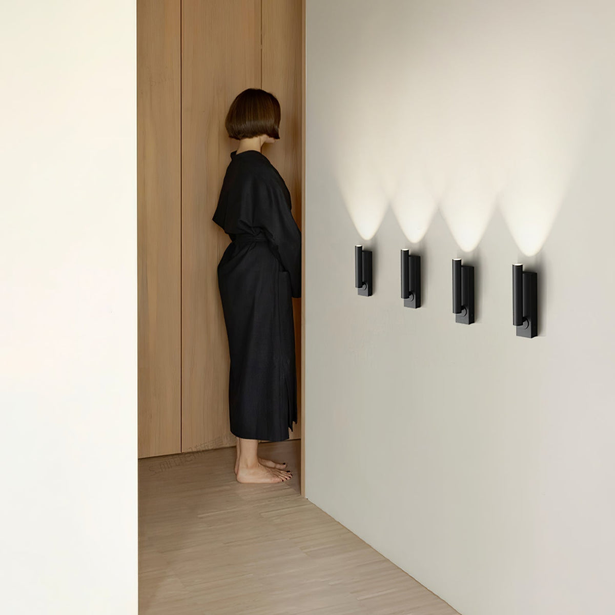Mysorarae zeitgenössische minimalistische Wandleuchte mit Einbau
