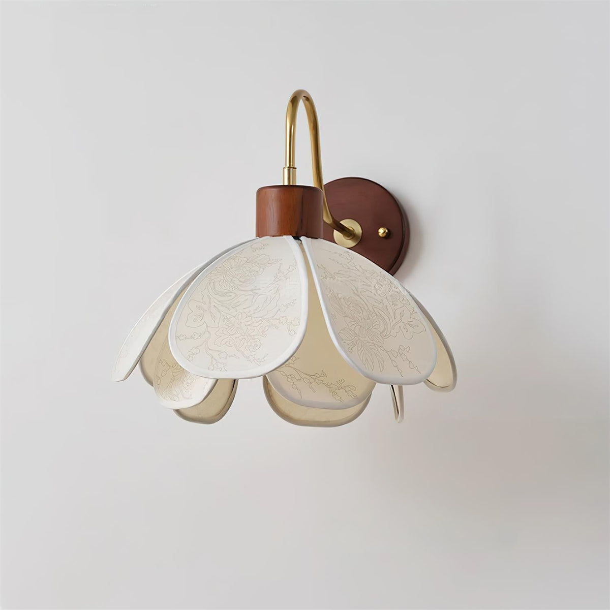 Florayne Vintage Floral-Glas-Wandleuchte
