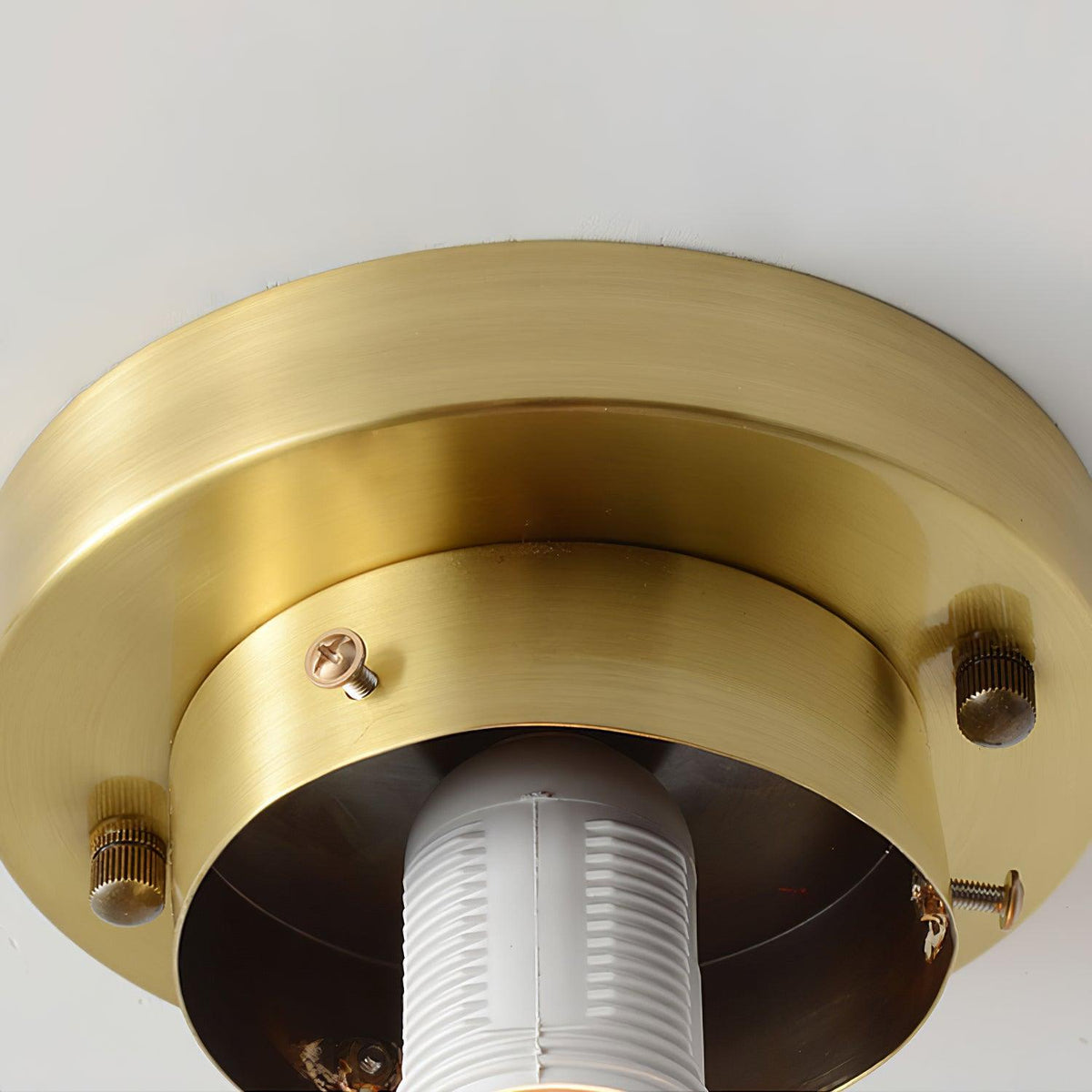 Elsilisra flache Deckenleuchte aus Messing mit Glas im skandinavischen Stil für Wohnzimmer