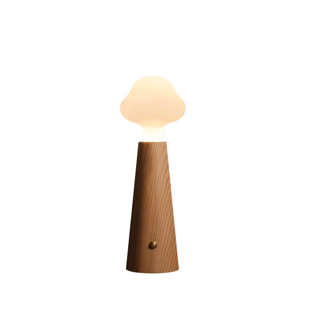 Mushio Tischlampe aus Holz in Wolkenform