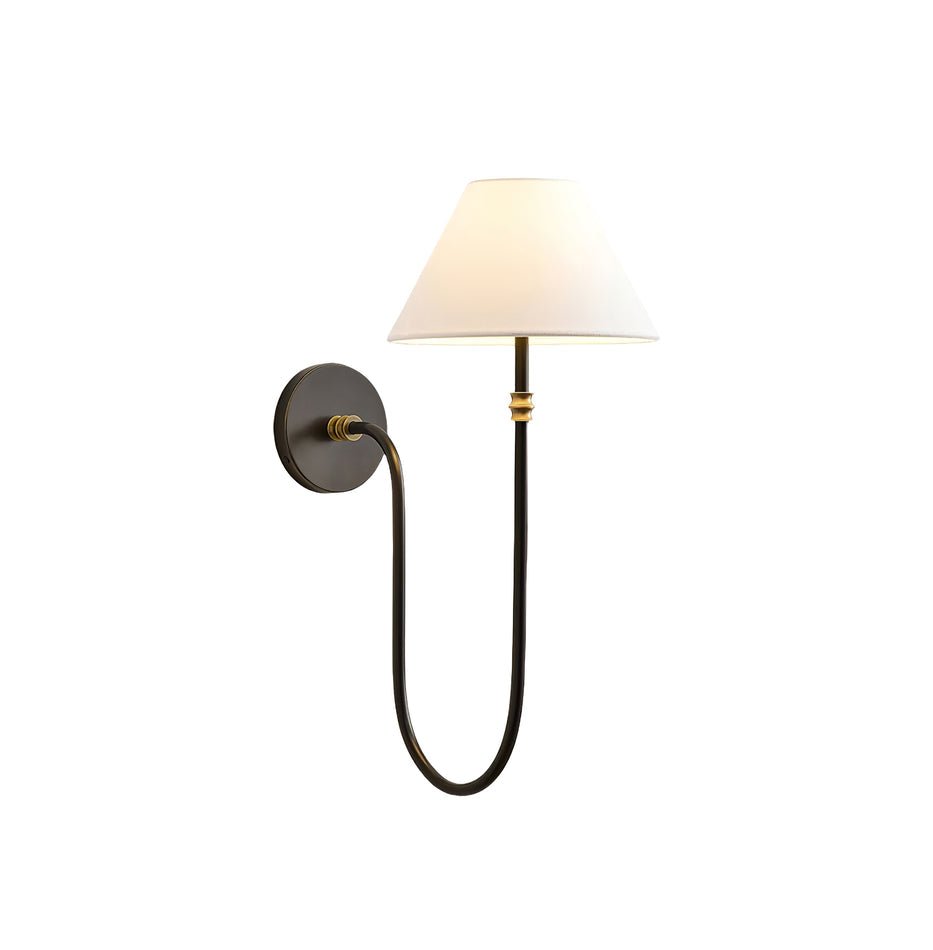 Devenq Vintage Industrial Stoff-Wandleuchte