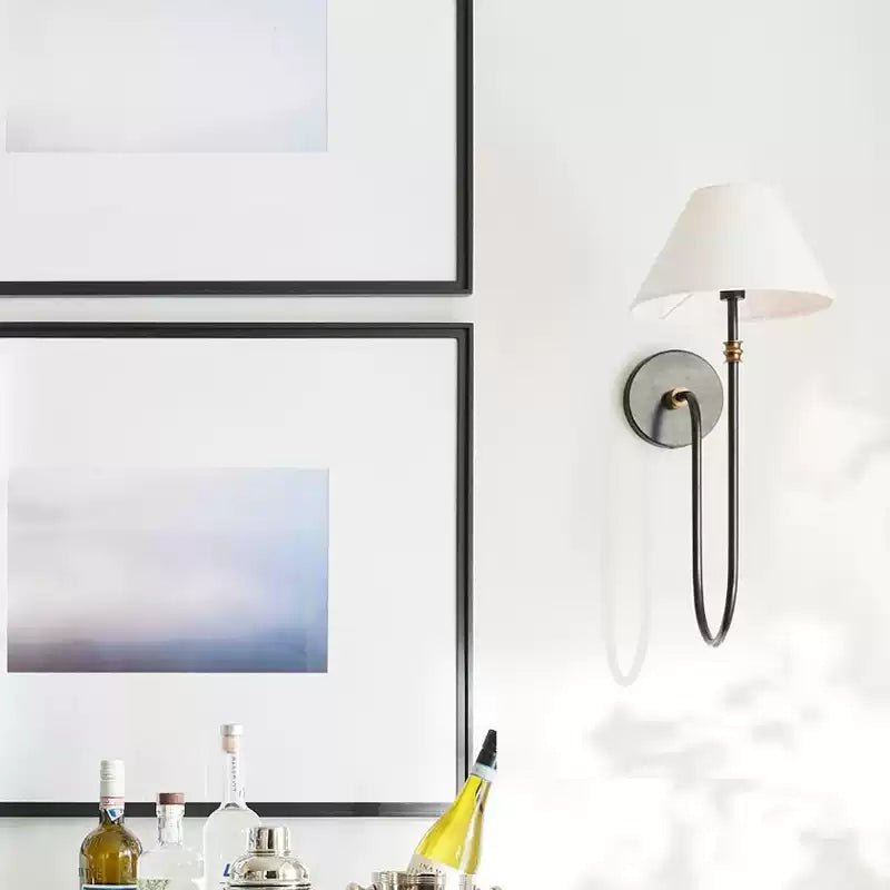 Devenq Vintage Industrial Stoff-Wandleuchte