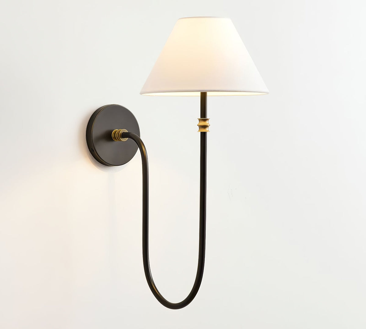 Devenq Vintage Industrial Stoff-Wandleuchte