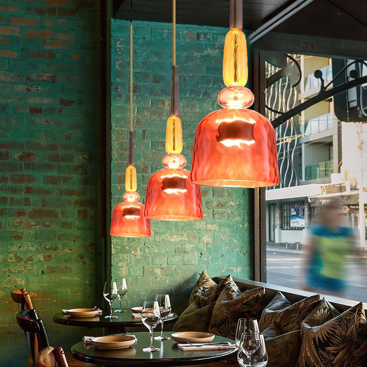 Voshan Bohemian Pendelleuchte aus Glas in Mischfarben
