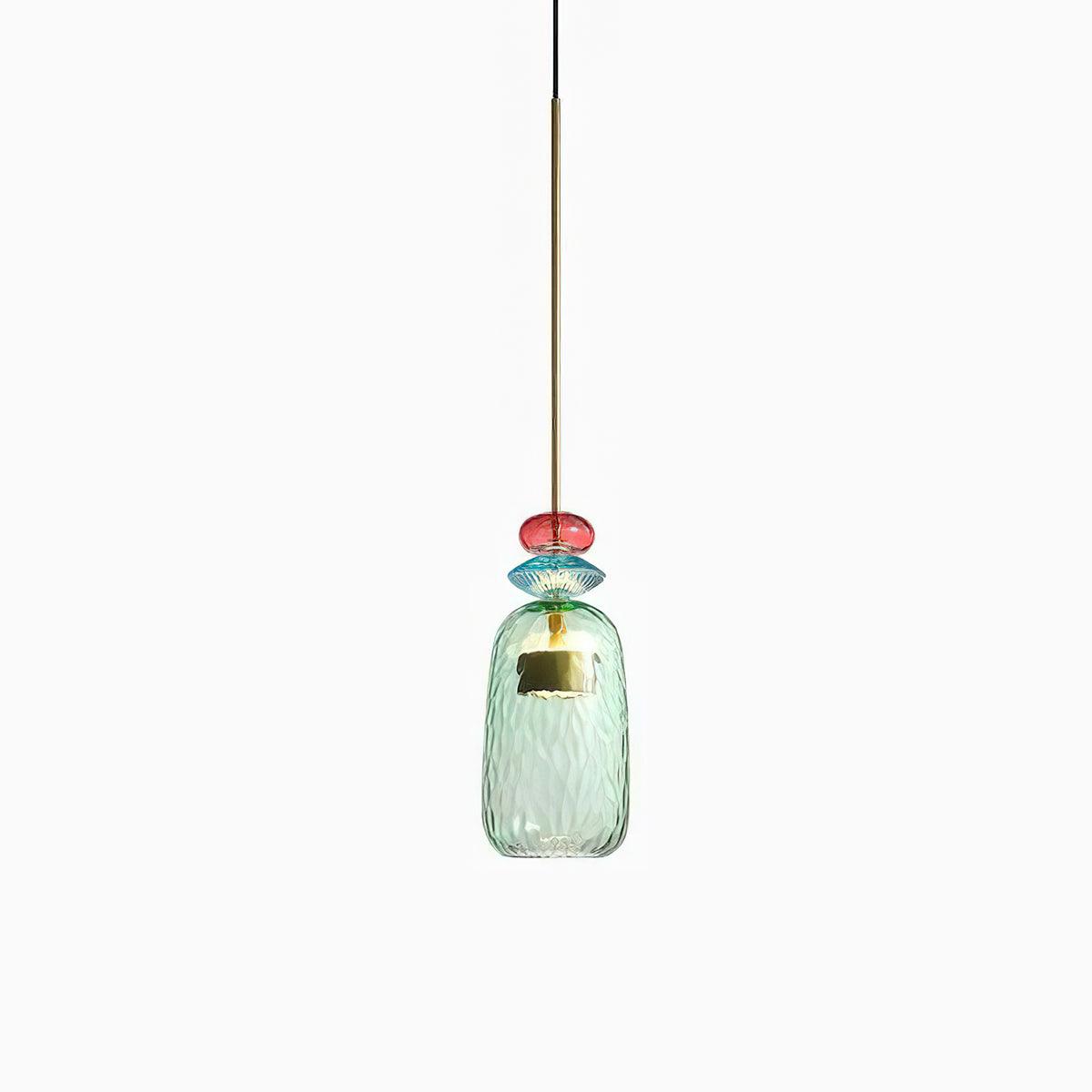 Voshan Bohemian Pendelleuchte aus Glas in Mischfarben