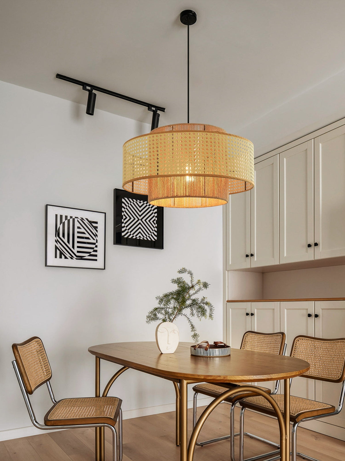 Crigen konzentrische Rattan-Pendelleuchte
