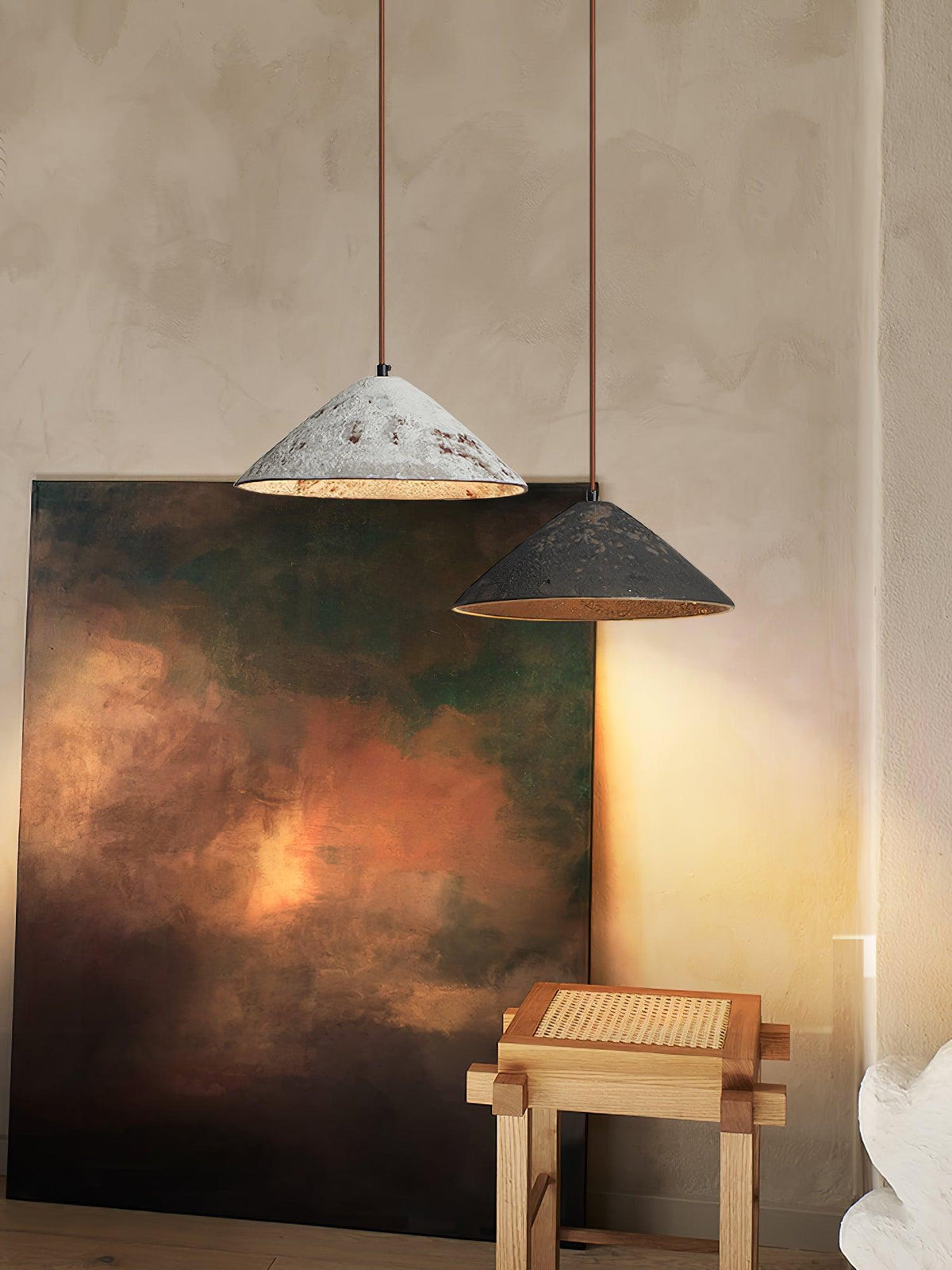 Sura Pendelleuchte aus Keramik Kegel Rustik Vintage Minimalistisch