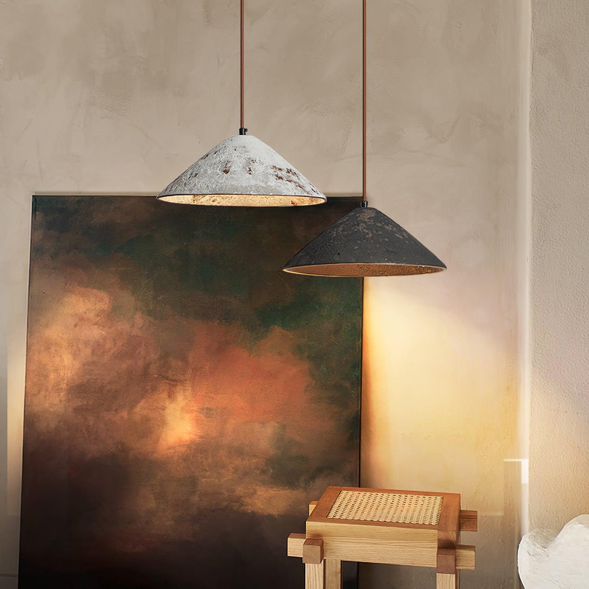 Sura Pendelleuchte aus Keramik Kegel Rustik Vintage Minimalistisch