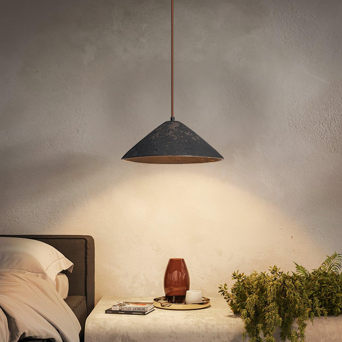 Sura Pendelleuchte aus Keramik Kegel Rustik Vintage Minimalistisch