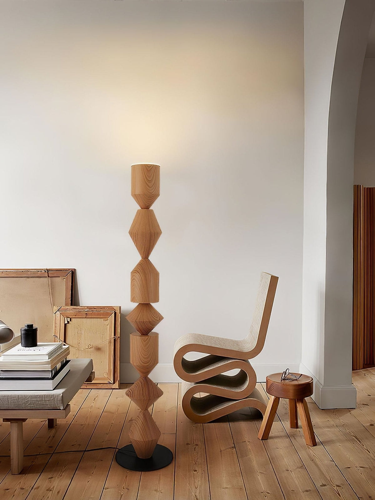 Drisen Minimalistische Stehleuchte aus Holz