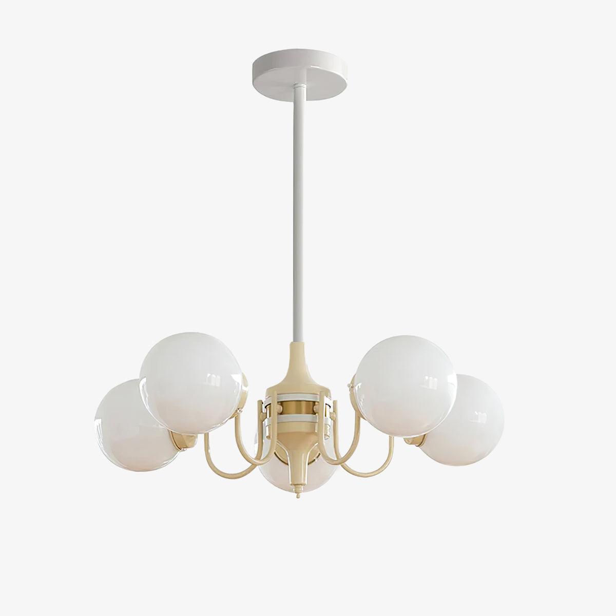 Elauian Kronleuchter Kugel Schirm Creme modern