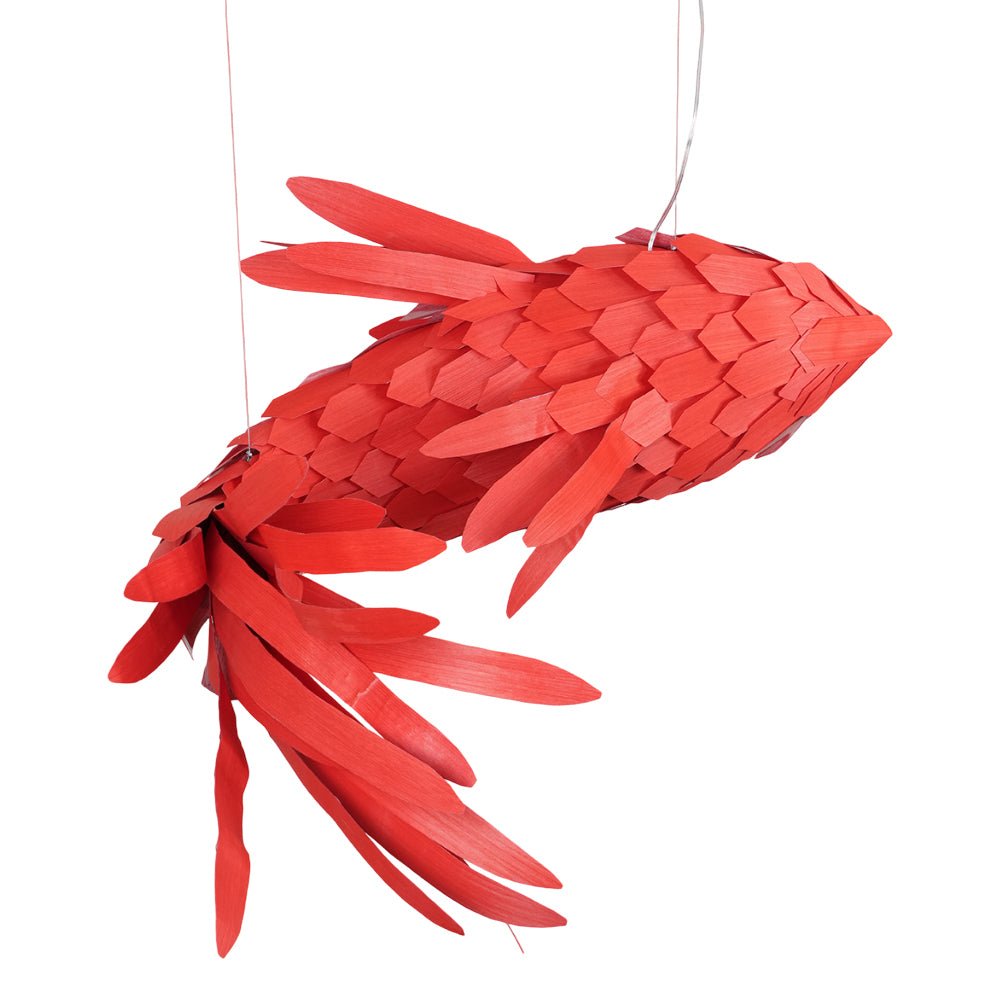 Aureline Crimson Swirl Koi Kronleuchter in Rot