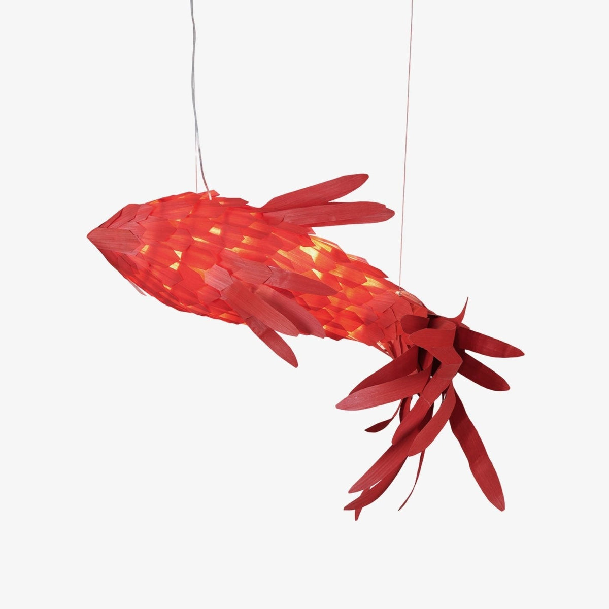 Aureline Crimson Swirl Koi Kronleuchter in Rot