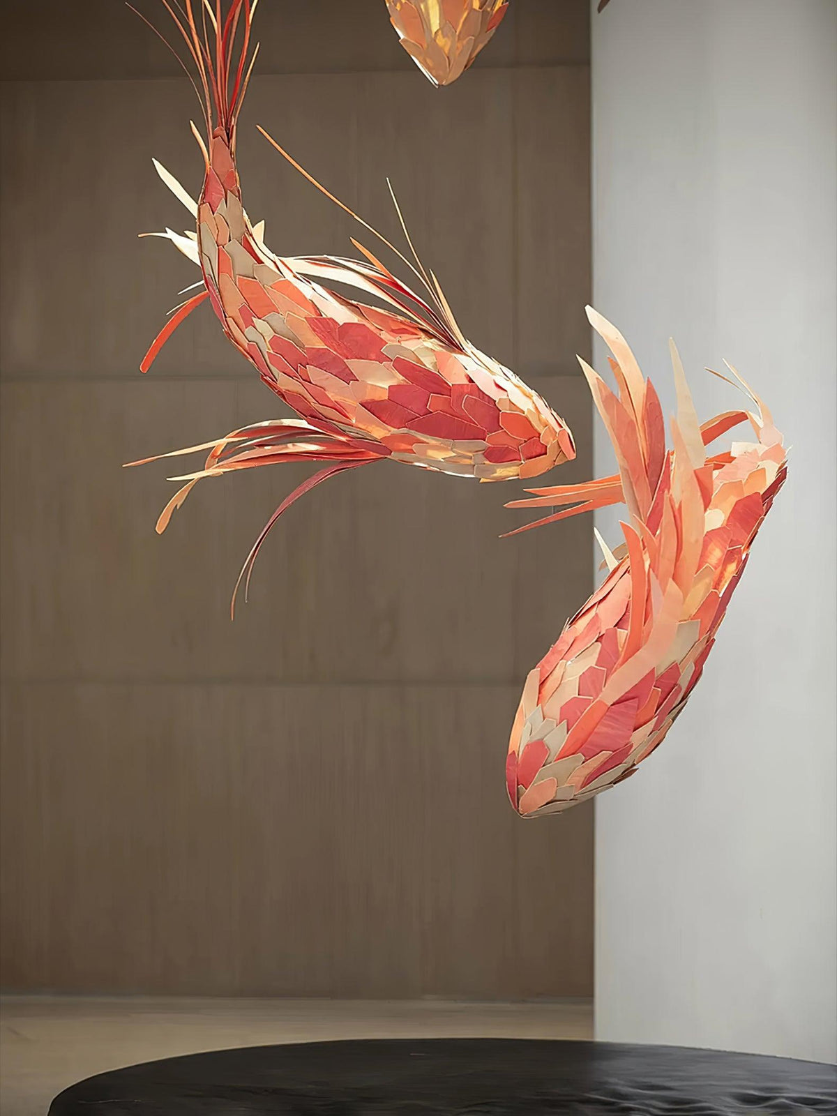 Aureline Crimson Swirl Koi Kronleuchter in Rot