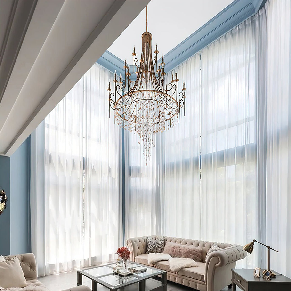 Sorvexa Kronleuchter luxuriöse Schale Kristall Retro