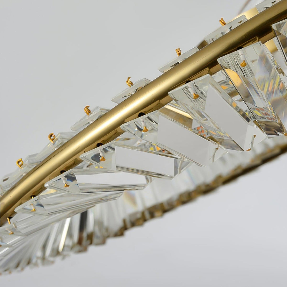 Elyaniella Deckenleuchte Kristall Rings Edelstahl