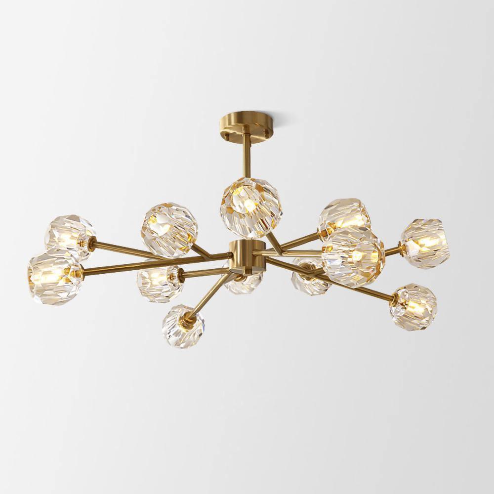 Thalyn Pendelleuchte Kristallkugel Messing Cluster