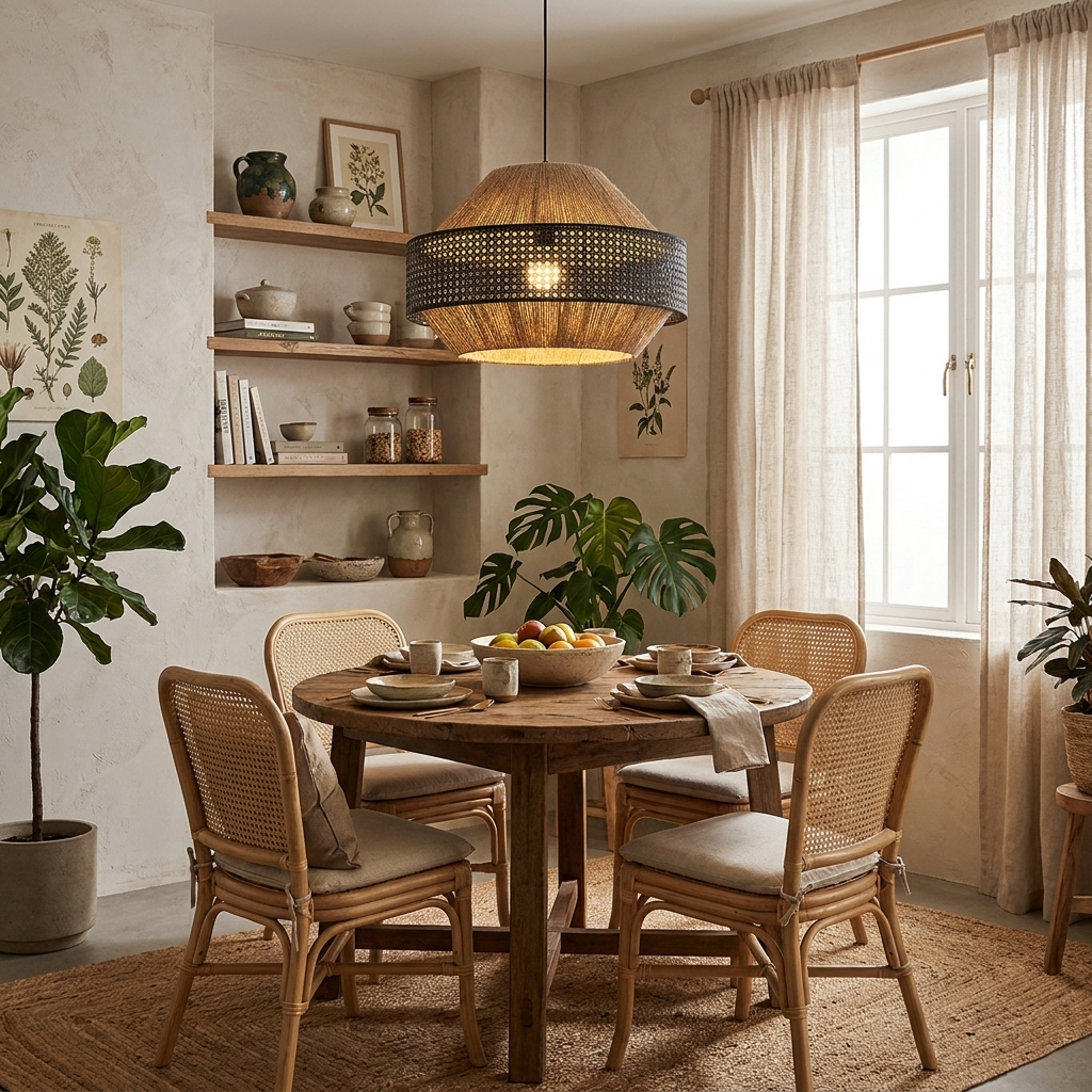 Avelmere Pendelleuchte aus geflochtenem Rattan