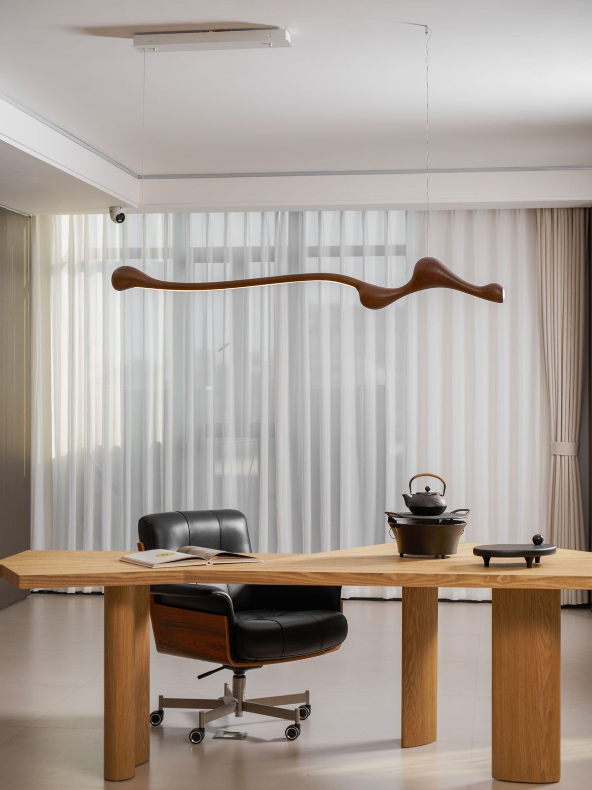 Alenor Pendelleuchte aus Holz im Retro-Stil