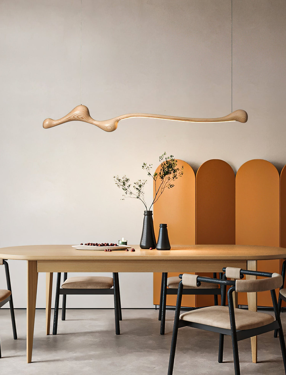 Alenor Pendelleuchte aus Holz im Retro-Stil