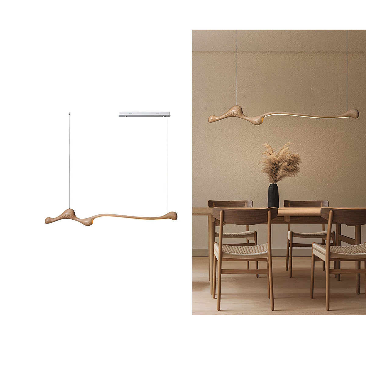 Alenor Pendelleuchte aus Holz im Retro-Stil