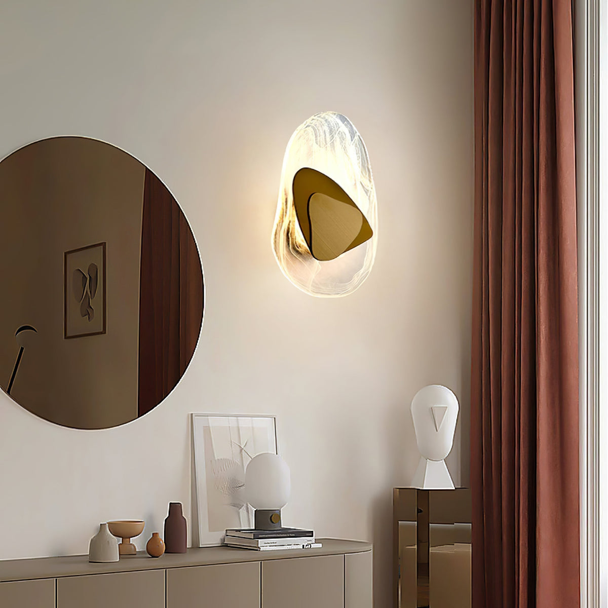 Gana Premium skandinavische Kunstglas-Wandleuchte