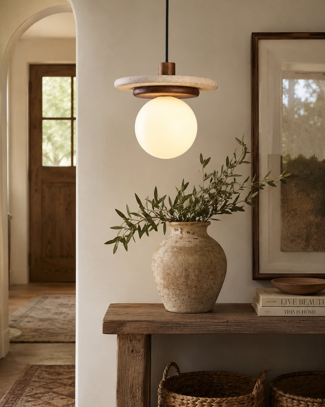 Farren Travertine Pendelleuchte