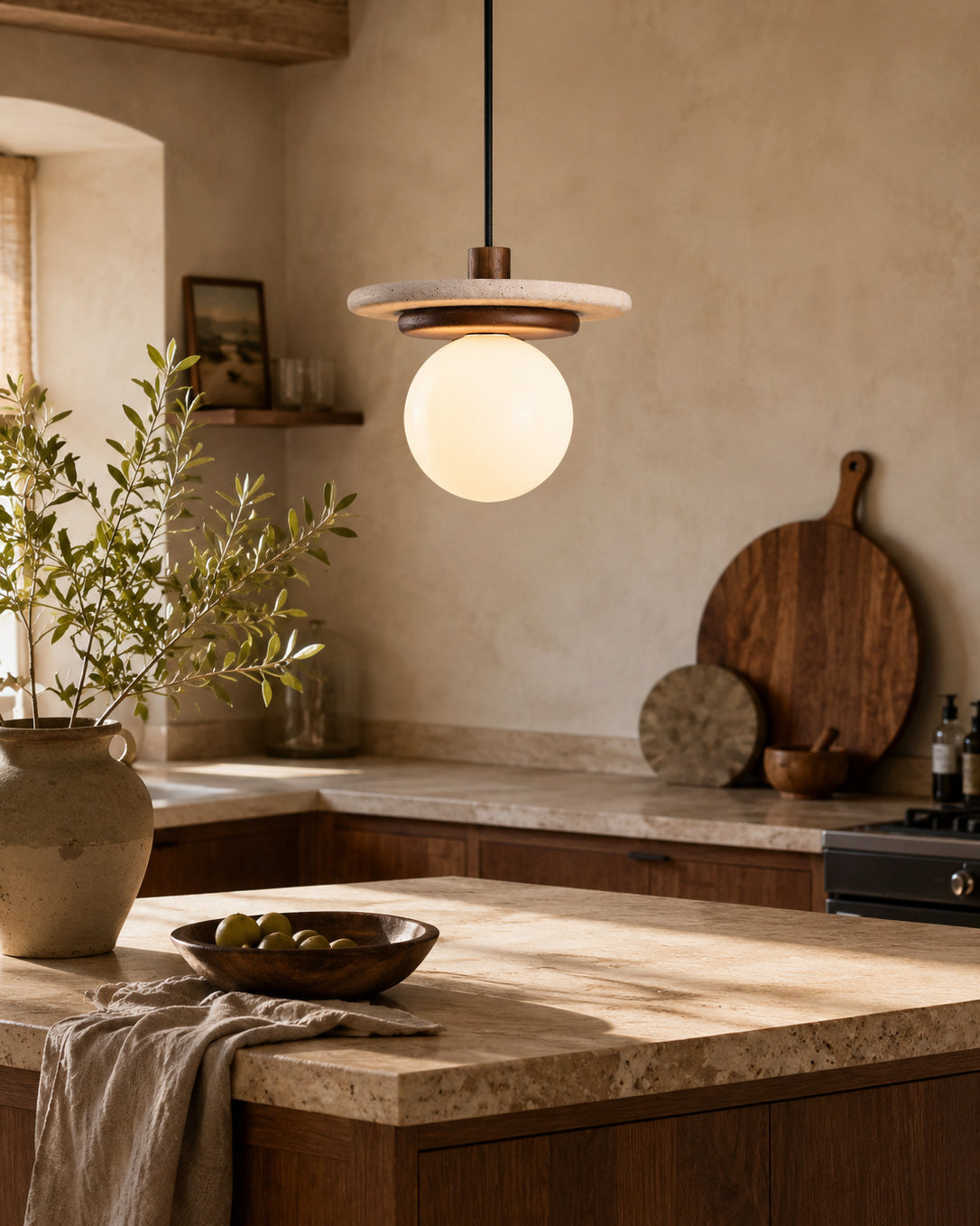 Farren Travertine Pendelleuchte