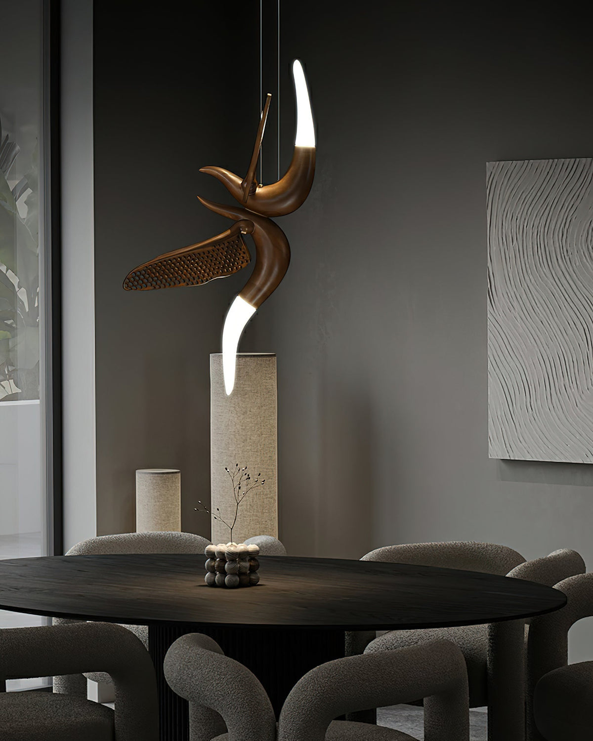 Elsilor Avian-Inspired Holz-Pendelleuchte