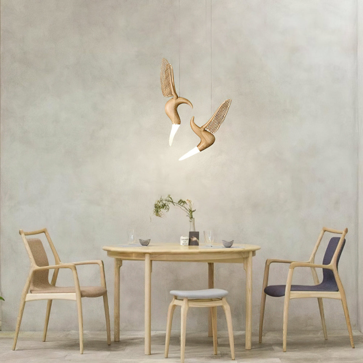 Elsilor Avian-Inspired Holz-Pendelleuchte