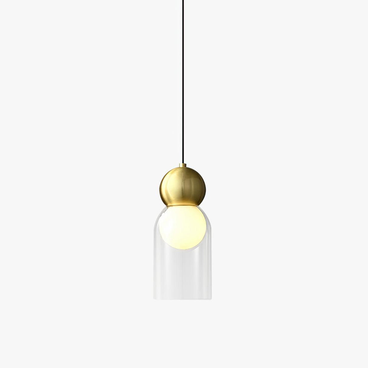 Veloina Pendelleuchte aus Messing mit Glas in geometrischem nordischem Stil