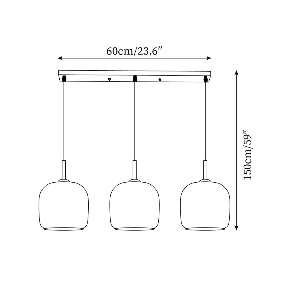 June Minimalistische Glas-Pendelleuchte in Rauchgrau