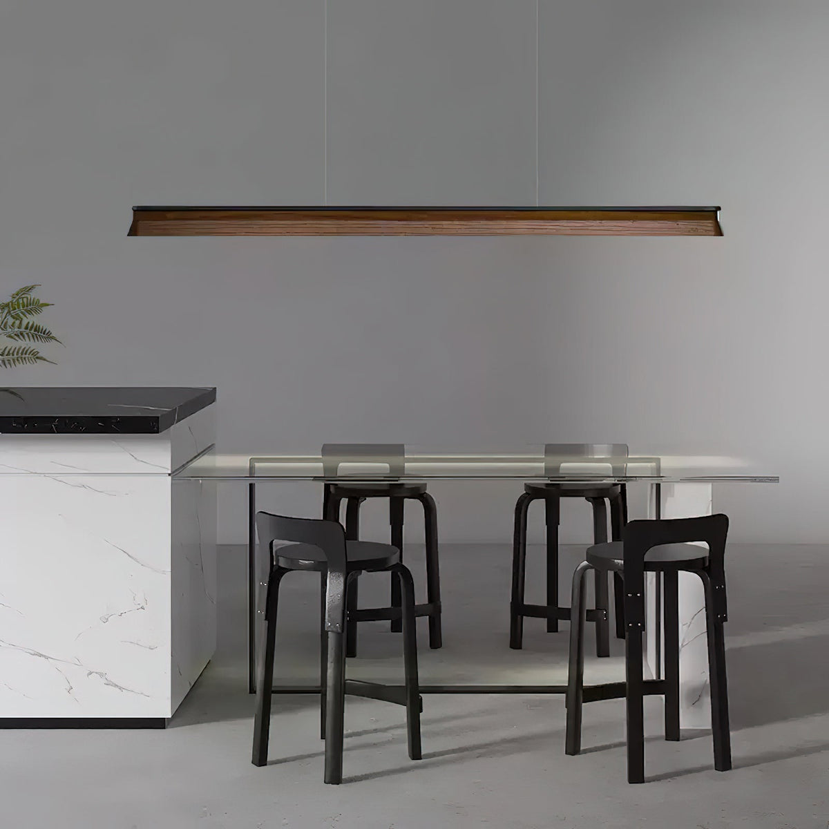 Aldeette Pendelleuchte Holzstrang minimalistisch zeitgenössisch