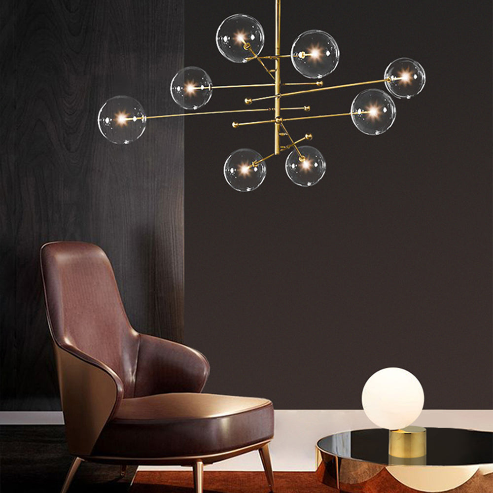 Valentina Luxus Pendelleuchte Wohnzimmer/Esszimmer Schwarz Glas