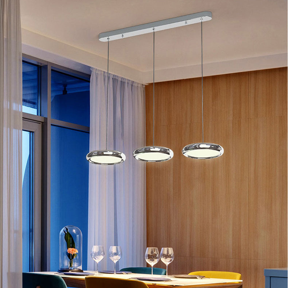 Arisha Modern LED Pendelleuchte Ring Esstisch, 3 Farbe, Metall Acryl