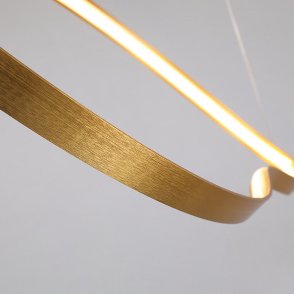 Arisha Modern Linear Geometrisch LED Pendelleuchte Gold Wohnzimmer Metall Acryl