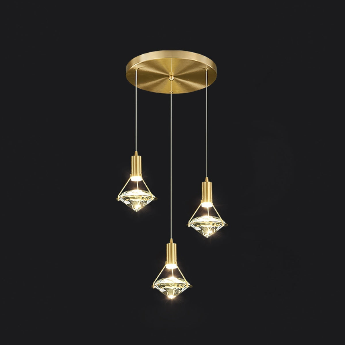 Cira Pendelleuchte Messing Kristall Elegant