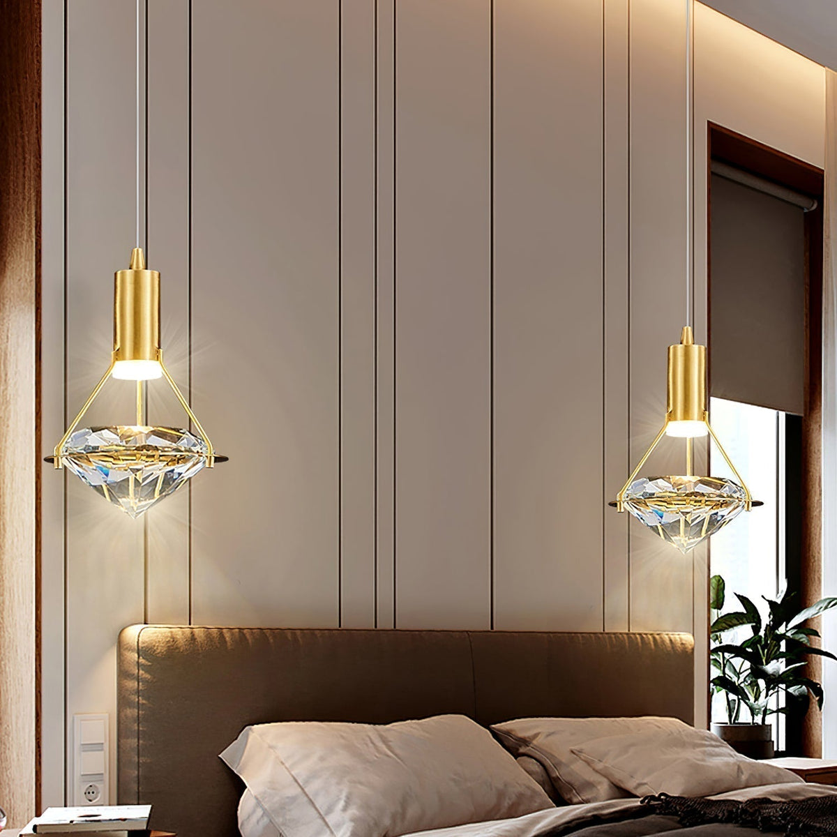 Cira Pendelleuchte Messing Kristall Elegant