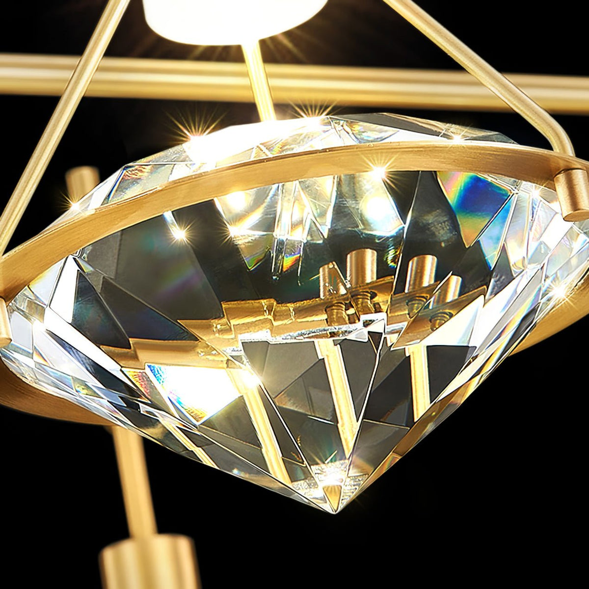 Cira Pendelleuchte Messing Kristall Elegant