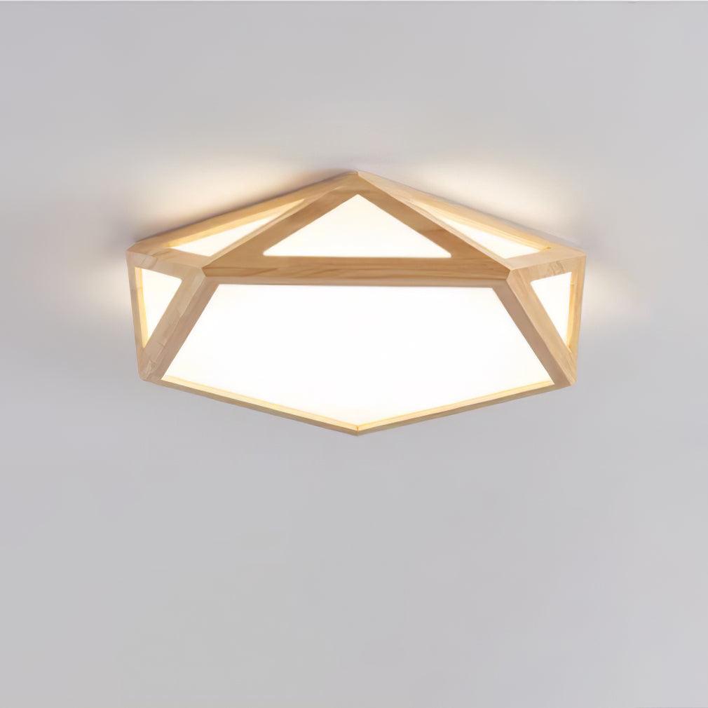 Syleneria Deckenleuchte aus Holz mit geometrischem Diamantdesign