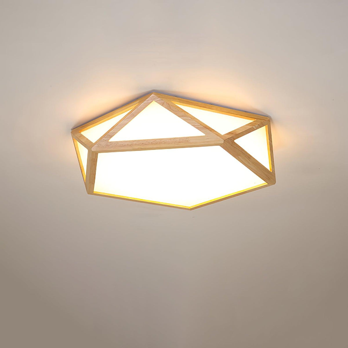 Syleneria Deckenleuchte aus Holz mit geometrischem Diamantdesign