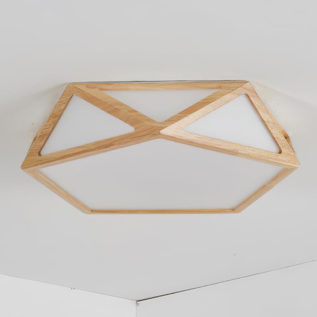 Syleneria Deckenleuchte aus Holz mit geometrischem Diamantdesign