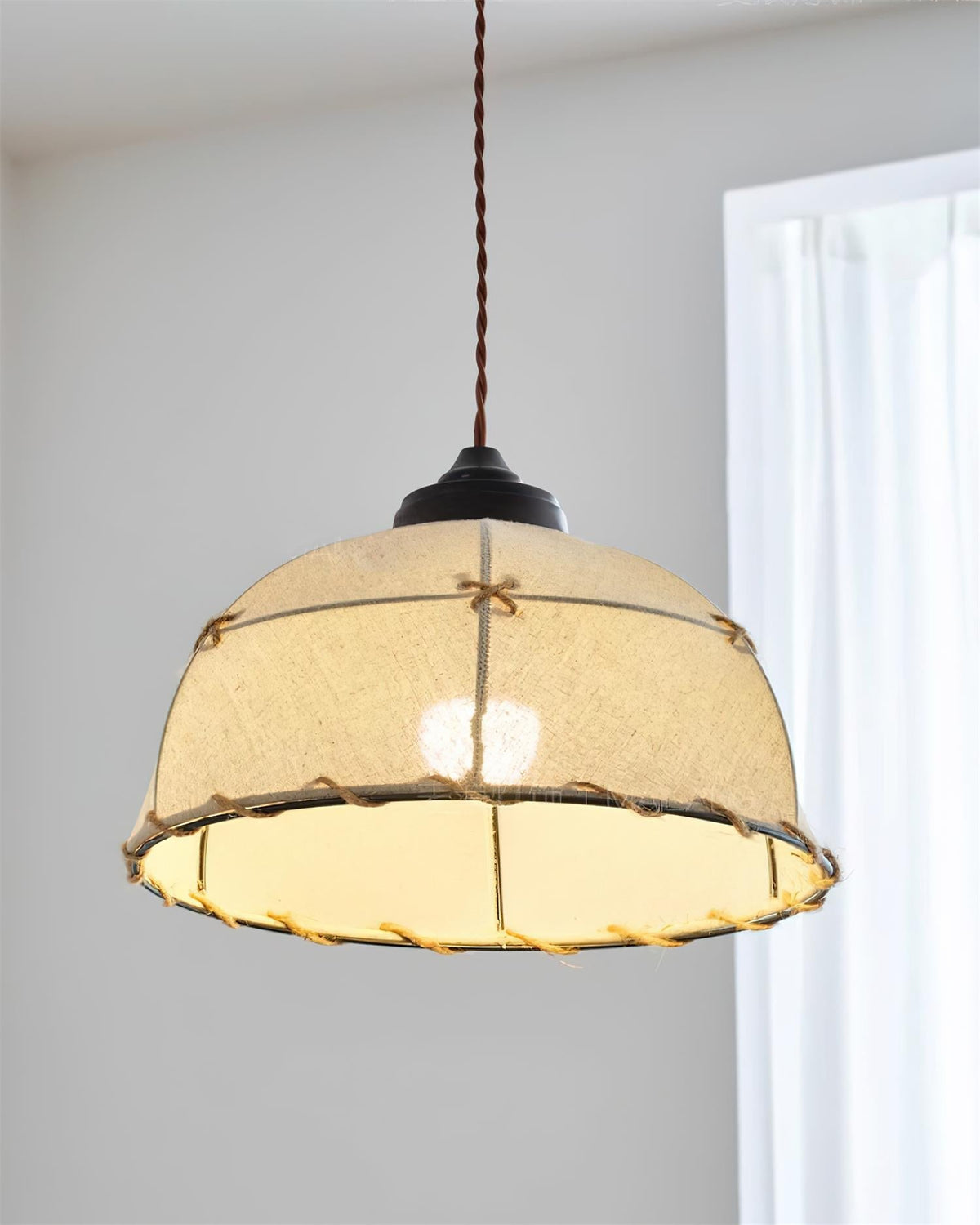 Pendelleuchte Stoffkuppel-Lampenschirm Vintage minimalistisch sanftes Leuchten