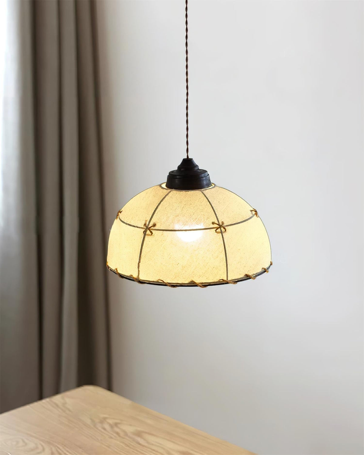 Pendelleuchte Stoffkuppel-Lampenschirm Vintage minimalistisch sanftes Leuchten