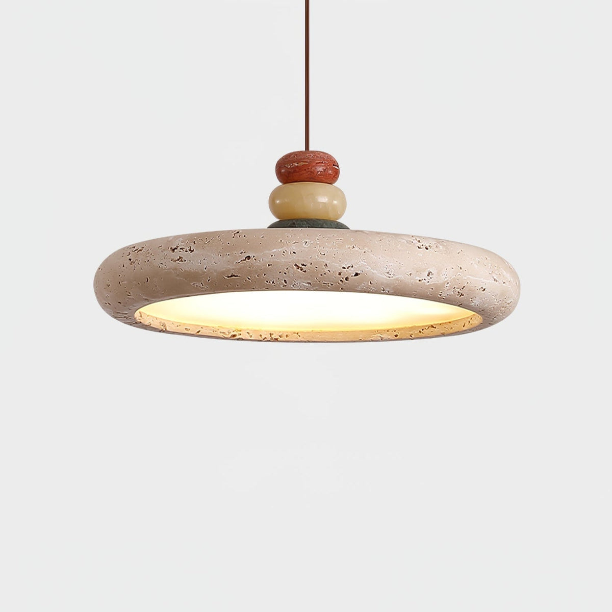 Cuvarora Pendelleuchte aus gelbem Travertin