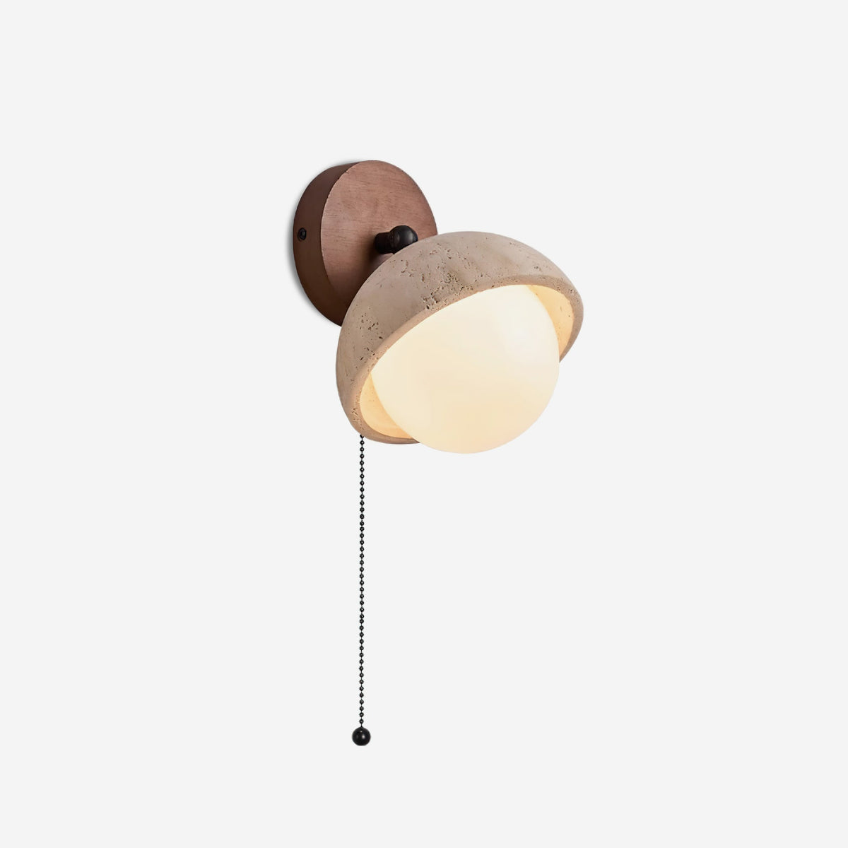 Eala Wandleuchte aus Travertin und Holz minimalistisch modern