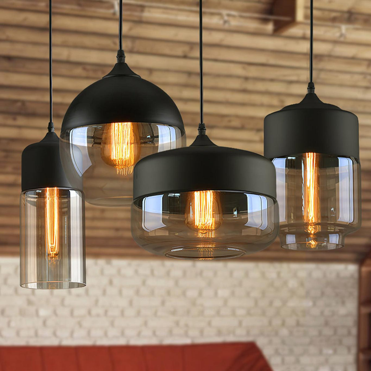 Eirinelle Industrielle Pendelleuchte aus Glas