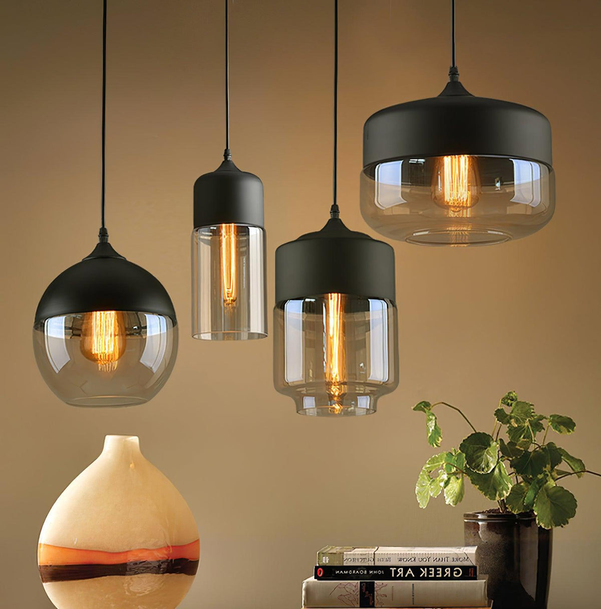 Eirinelle Industrielle Pendelleuchte aus Glas